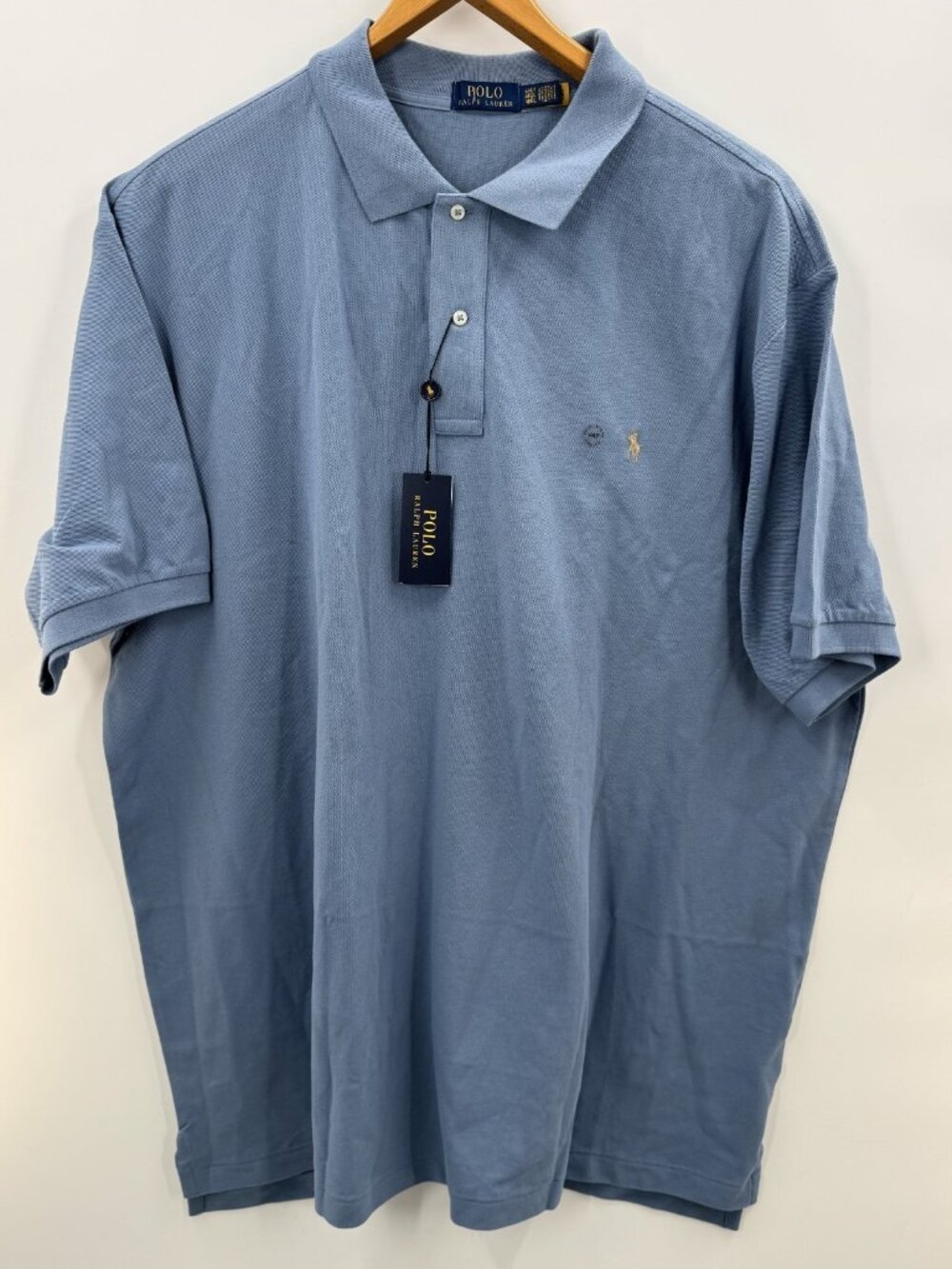 $158 Polo Ralph Lauren Classic Fit Aqua Blue Mesh Polo Shirt Pony Logo Sz 4XLT